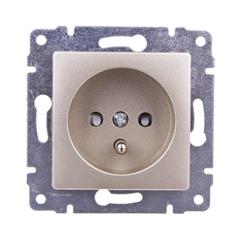 VENA Gniazdo pojedyncze z/u 16A z przesłoną torów satynowe 515034