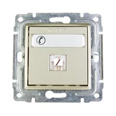 VENA Gniazdo telefoniczne pojedyncze RJ11 z etykietą satynowe 515063