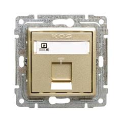 VENA Gniazdo komputerowe pojedyncze RJ45 kat.5e nieekranowane z przesłoną i etykietą satynowe 515065