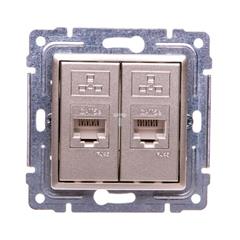 VENA Gniazdo komputerowe podwójne 2xRJ45 kat.5e nieekranowane satynowe 515067