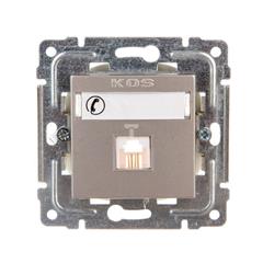 DANTE Gniazdo telefoniczne pojedyncze RJ11 z etykietą inox 454163