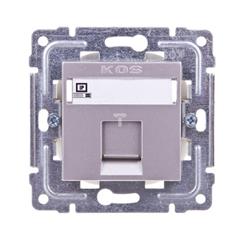 DANTE Gniazdo komputerowe pojedyncze RJ45 kat.5e nieekranowane z przesłoną i etykietą inox 454165