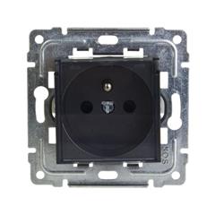 DANTE Gniazdo pojedyncze z/u 16A IP40 z przesłoną torów i klapką transparentną grafitowe 456039