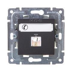 DANTE Gniazdo telefoniczne pojedyncze RJ11 z etykietą grafitowe 456063