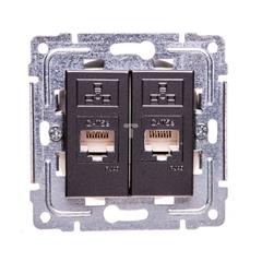 DANTE Gniazdo komputerowe podwójne 2xRJ45 kat.5e nieekranowane grafitowe 456067