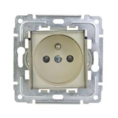 DANTE Gniazdo pojedyncze z/u 16A IP40 z przesłoną torów i klapką transparentną kremowe 450339