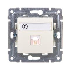 DANTE Gniazdo telefoniczne pojedyncze RJ11 z etykietą kremowe 450363