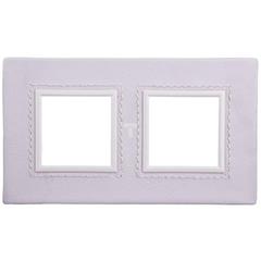 DANTE Ramka podwójna skórzana VANILIA 4503582