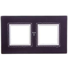 DANTE Ramka podwójna skórzana CHOCO 4522582