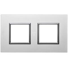 DANTE Ramka podwójna metalowa aluminium 4542282