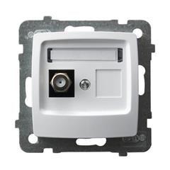 KARO Gniazdo antenowe pojedyncze typu F biały GPA-1SF/m/00