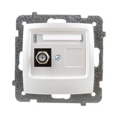 KARO Gniazdo antenowe pojedyncze typu F srebrny perłowy GPA-1SF/m/43