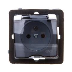 KARO Gniazdo pojedyńcze bryzgoszczelne z/u 16A IP-44 biały GPH-1SZ/m/00/d