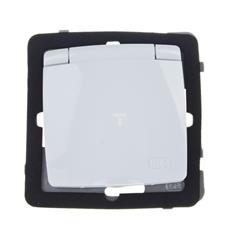 KARO Gniazdo pojedyńcze bryzgoszczelne z/u 16A IP-44 biały GPH-1SZ/m/00/w