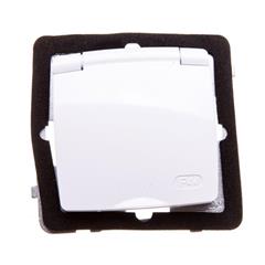 KARO Gniazdo hermetyczne z/u 16A SCHUKO IP44 z klapką biały GPH-1SS/m/00/w