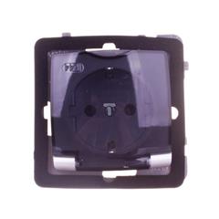 KARO Gniazdo bryzgoszczelne z/u schuko IP-44 srebrny perłowy GPH-1SS/m/43/d