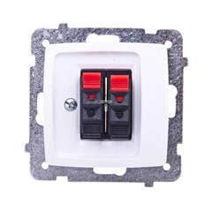 KARO Gniazdo głośnikowe podwójne białe GG-2S/m/00