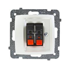 KARO Gniazdo głośnikowe podwójne ecru perłowy GG-2S/m/42