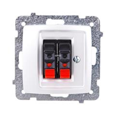 KARO Gniazdo głośnikowe podwójne srebrny perłowy GG-2S/m/43