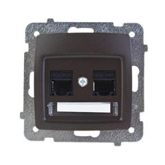 KARO Gniazdo komputerowe podwójne RJ45 kat.5e MMC czekoladowy metalik GPK-2S/K/m/40