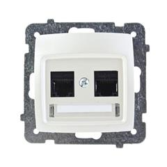 KARO Gniazdo komputerowe podwójne RJ45 kat.5e MMC ecru perłowy GPK-2S/K/m/42