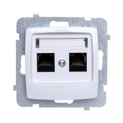 KARO Gniazdo komputerowe podwójne RJ45 kat.5e MMC białe GPK-2S/K/m/00