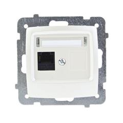 KARO Gniazdo komputerowe pojedyncze RJ45 kat.5e MMC ecru perłowy GPK-1S/K/m/42