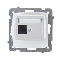 KARO Gniazdo komputerowe pojedyncze RJ45 kat.5e MMC srebrny perłowy GPK-1S/K/m/43