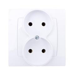 KARO Gniazdo podwójne b/u 16A białe GP-2S/00