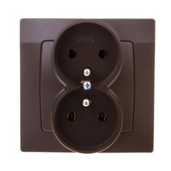 KARO Gniazdo podwójne z/u 16A czekoladowy metalik GP-2SZ/40
