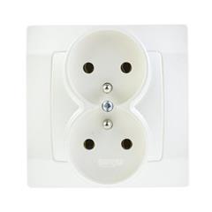 KARO Gniazdo podwójne z/u 16A ecru perłowy GP-2SZ/42