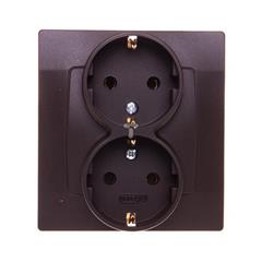 KARO Gniazdo podwójne z/u 16 schuko czekoladowy metalik GP-2SS/40