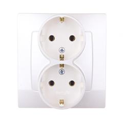 KARO Gniazdo podwójne z/u 16A schuko ecru perłowy GP-2SS/42