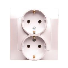 KARO Gniazdo podwójne z/u 16A schuko srebrny perłowy GP-2SS/43