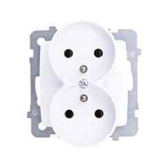 KARO Gniazdo podwójne z/u 16A białe GP-2SRZ/m/00