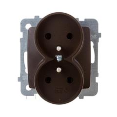 KARO Gniazdo podwójne z/u 16A czekoladowy metalik GP-2SRZ/m/40