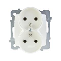 KARO Gniazdo podwójne z/u 16A ecru perłowy GP-2SRZ/m/42