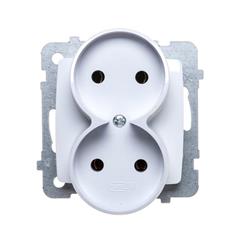 KARO Gniazdo podwójne b/u 16A białe GP-2SR/m/00