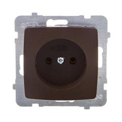 KARO Gniazdo pojedyncze b/u 16A czekoladowy metalik GP-1S/m/40