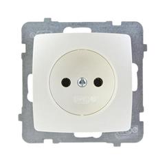 KARO Gniazdo pojedyncze b/u 16A ecru perłowy GP-1S/m/42