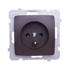 KARO Gniazdo pojedyncze z/u 16A czekoladowy metalik GP-1SZ/m/40