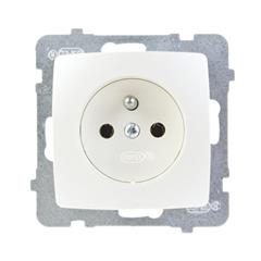 KARO Gniazdo pojedyncze z/u 16A ecru perłowy GP-1SZ/m/42