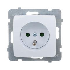 KARO Gniazdo pojedyncze z/u 16A z przesłonami białe GP-1SZP/m/00