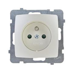 KARO Gniazdo pojedyncze z/u 16A z przesłonami ecru perłowy GP-1SZP/m/42