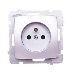 KARO Gniazdo pojedyncze z/u 16A z przesłonami srebrny perłowy GP-1SZP/m/43