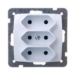 KARO Gniazdo potrójne b/u 2,5A EURO białe GP-3S/m/00