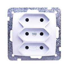 KARO Gniazdo potrójne b/u 25A EURO srebrny perłowy GP-3S/m/43