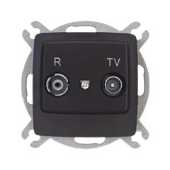 KARO Gniazdo antenowe RTV przelotowe ZAP-10-dB czekoladowy metalik GPA-10SP/m/40