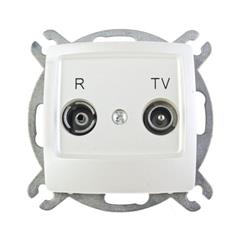 KARO Gniazdo antenowe RTV przelotowe ZAP-10-dB ecru perłowy GPA-10SP/m/42