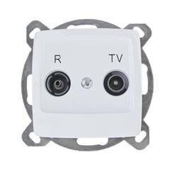 KARO Gniazdo antenowe RTV przelotowe ZAP-14-dB biały GPA-14SP/m/00